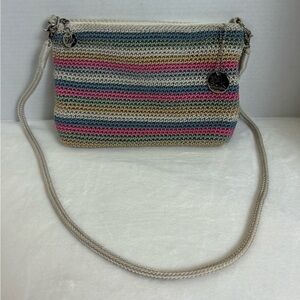 The Sak Woman’s Rainbow Colorful Crochet Bohemian Boho Crossbody Bag